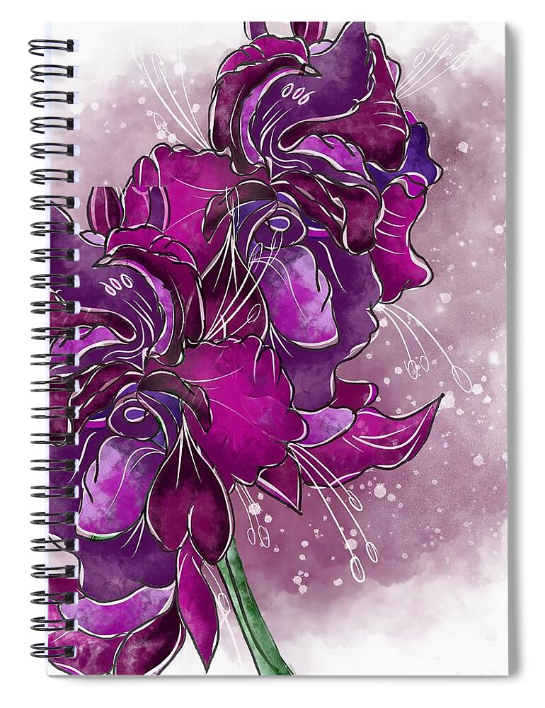 Gladiolus Spiral Notebook featuring the painting Gladioli by Patricia Piotrak