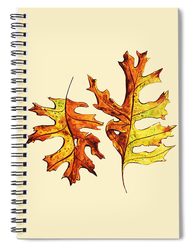 Autumn Leaf Spiral Notebook featuring the painting Dancing Autumn Leaves by Boriana Giormova