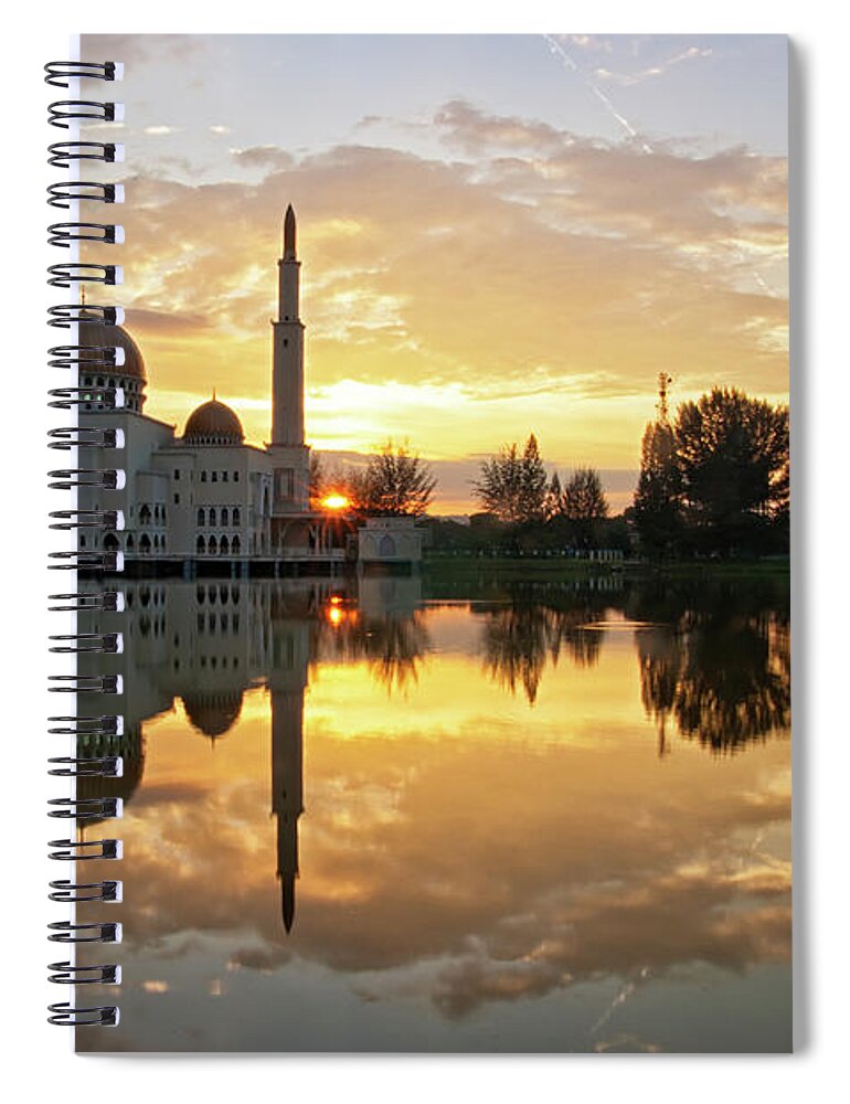 Dawn Spiral Notebook featuring the photograph As-salam Mosque by Photo By Mozakim