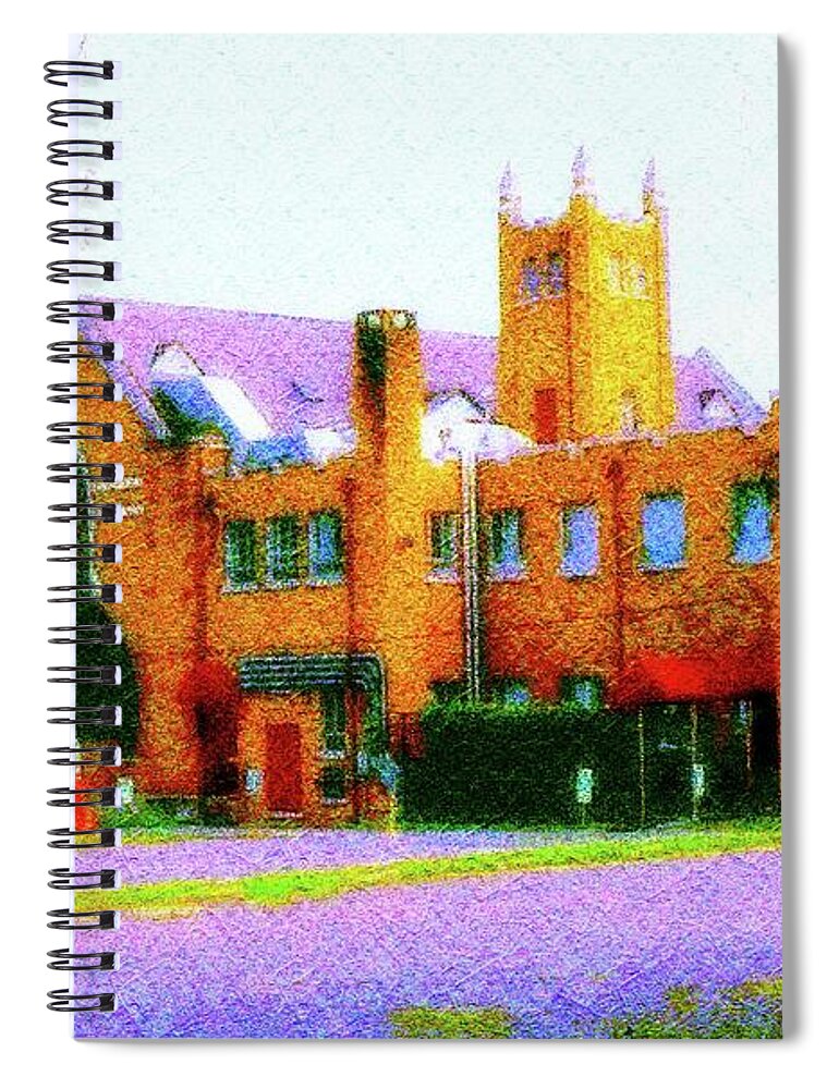 American Churches Spiral Notebook featuring the painting Asbury Castle View by Aberjhani