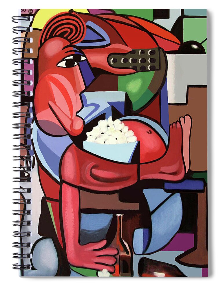 Cubism Spiral Notebook featuring the painting Assuming The Position by Anthony Falbo