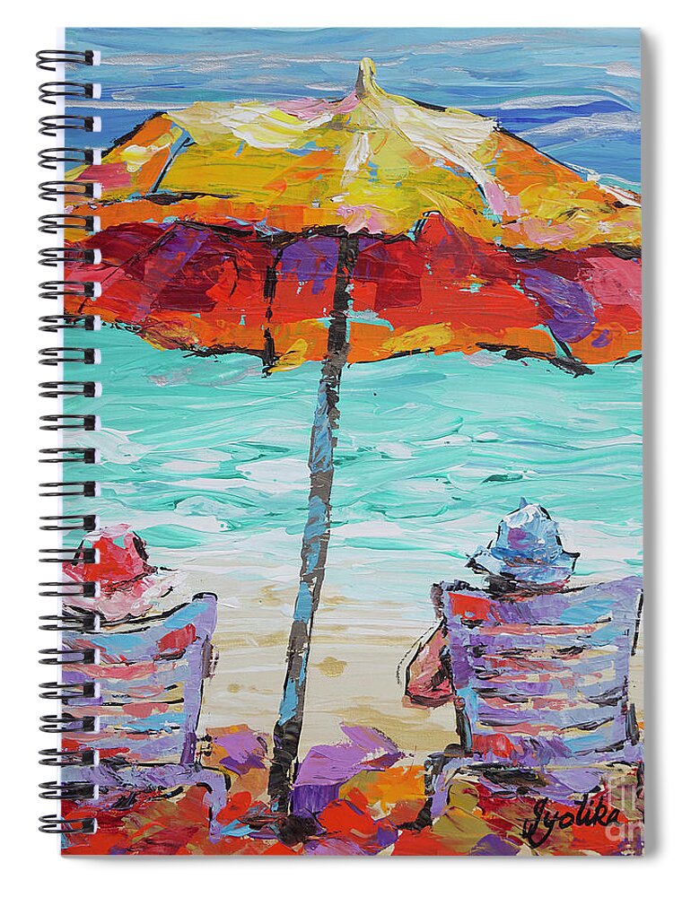  Spiral Notebook featuring the painting At the Beach by Jyotika Shroff
