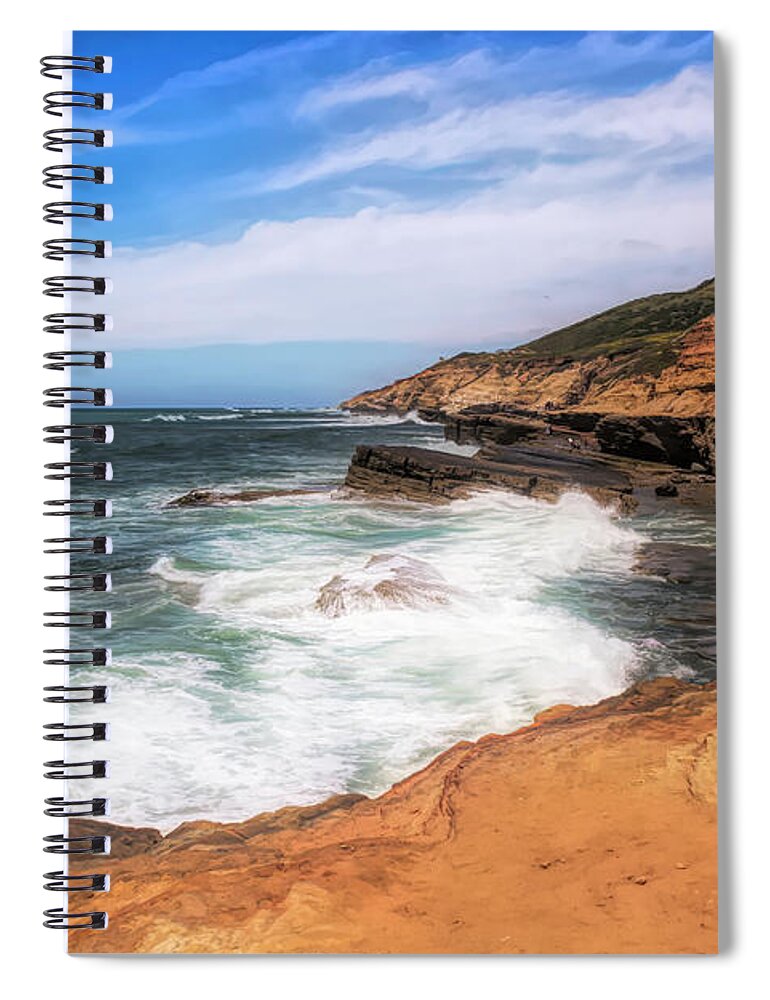 Cliffs Spiral Notebook featuring the photograph At the Edge by Alison Frank