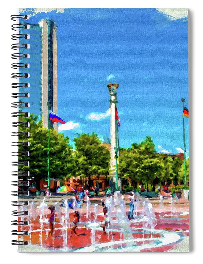 Atlanta Spiral Notebook featuring the photograph Atlanta Olympic Fountain by Darryl Brooks