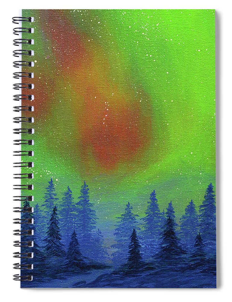 Aurora Spiral Notebook featuring the painting Aurora Sky by Aicy Karbstein
