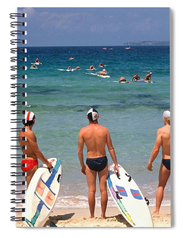 Water's Edge Spiral Notebook featuring the photograph Australia,sydney,competitors In Bondi by Stuart Westmorland