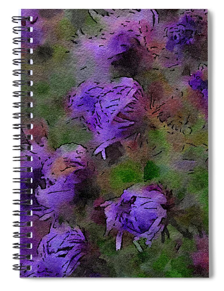 Watercolor Print Spiral Notebook featuring the photograph Autumn Asters by Bonnie Bruno