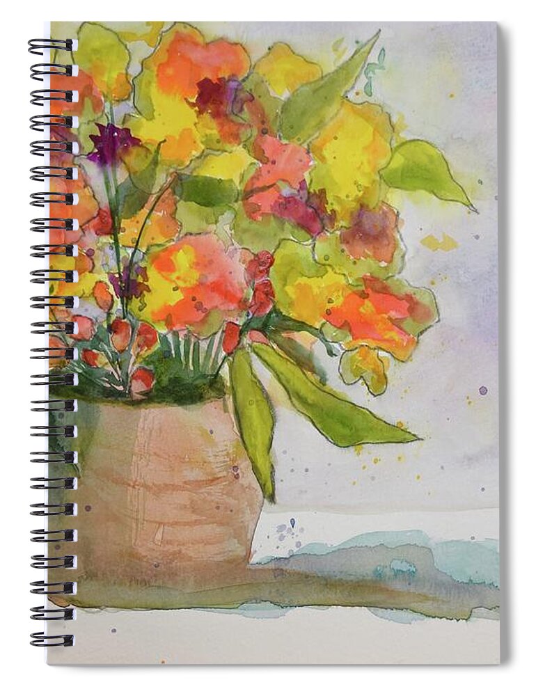  Spiral Notebook featuring the painting Autumn Collage by Barrie Stark