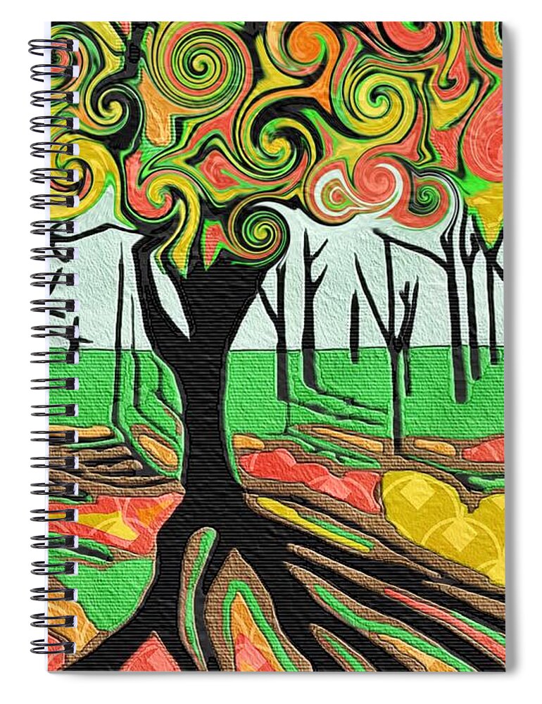 Autumn Spiral Notebook featuring the digital art Autumn by Diana Rajala