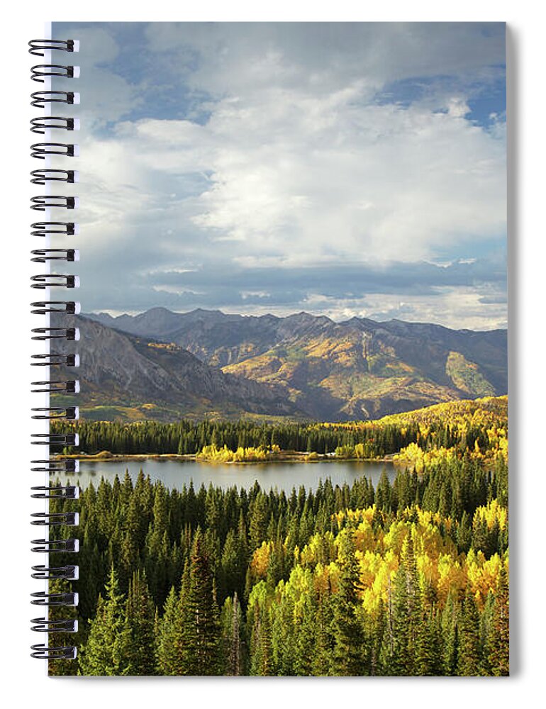 Scenics Spiral Notebook featuring the photograph Autumn Lake In Colorado Rocky Mountains by Beklaus