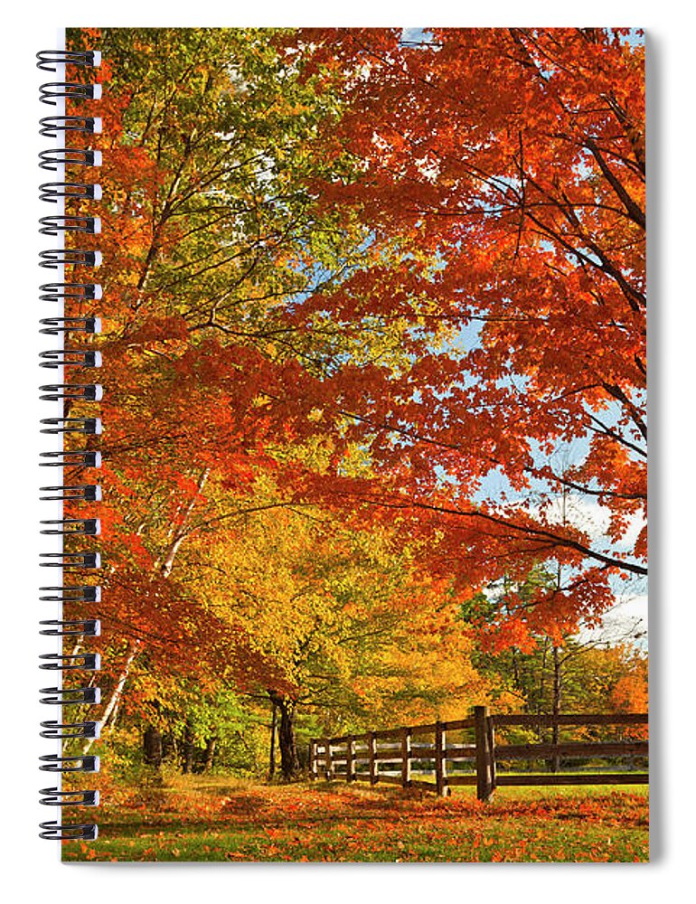 Estock Spiral Notebook featuring the digital art Autumn Near Conway, New Hampshire by Claudia Uripos