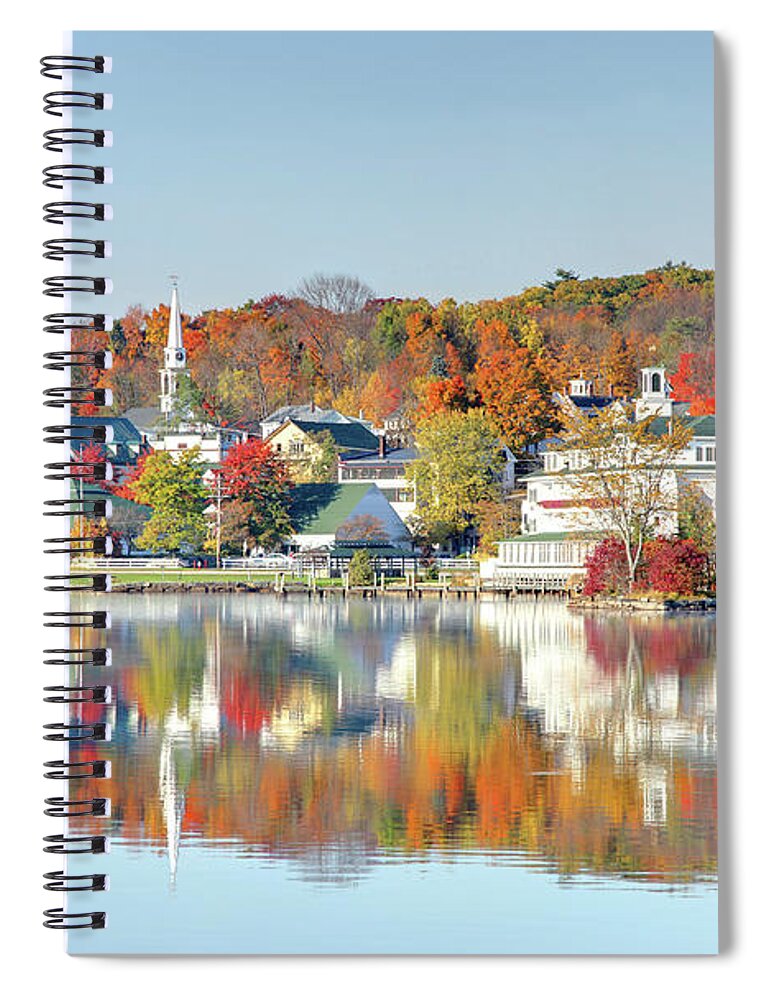 Scenics Spiral Notebook featuring the photograph Autumn On Lake Winnipesaukee by Denistangneyjr