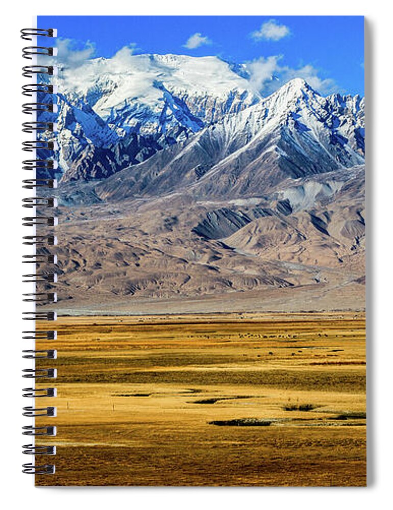 Tranquility Spiral Notebook featuring the photograph Autumn Prairie On Pamir, Xinjiang China by Feng Wei Photography