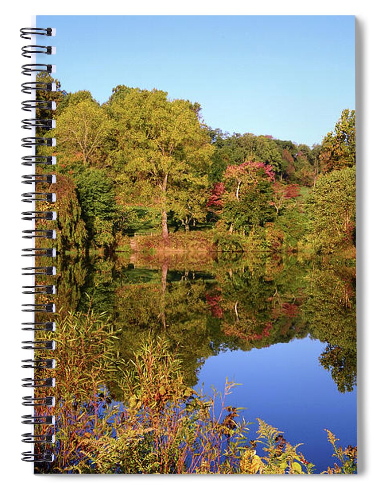 Autumn Spiral Notebook featuring the photograph Autumn Reflection by Angie Tirado