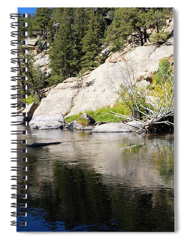 Eleven Mile Canyon Spiral Notebook featuring the photograph Autumn Reflections on the South Platte River by Steven Krull