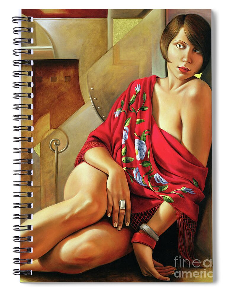 Seductive Spiral Notebook featuring the painting Autumn Ruby by Catherine Abel
