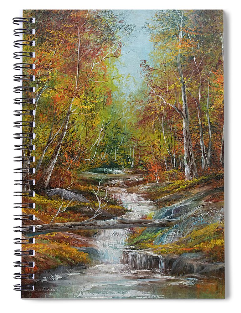 Forest Spiral Notebook featuring the painting Colors of Fall by Lynne Pittard