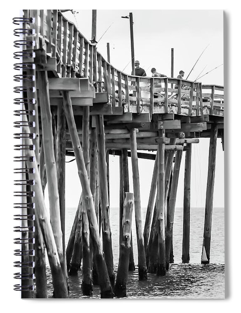 Ocean Spiral Notebook featuring the photograph Avalon Pier South by Donna Twiford