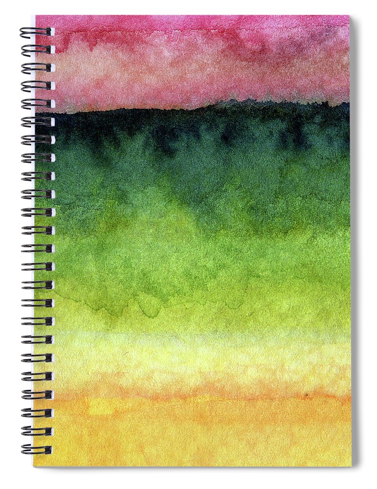 Abstract Landscape Spiral Notebook featuring the painting Awakened Too by Linda Woods