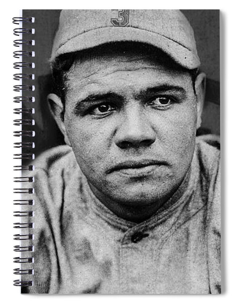 Babe Ruth Spiral Notebook featuring the digital art Babe Ruth by Paul Lovering