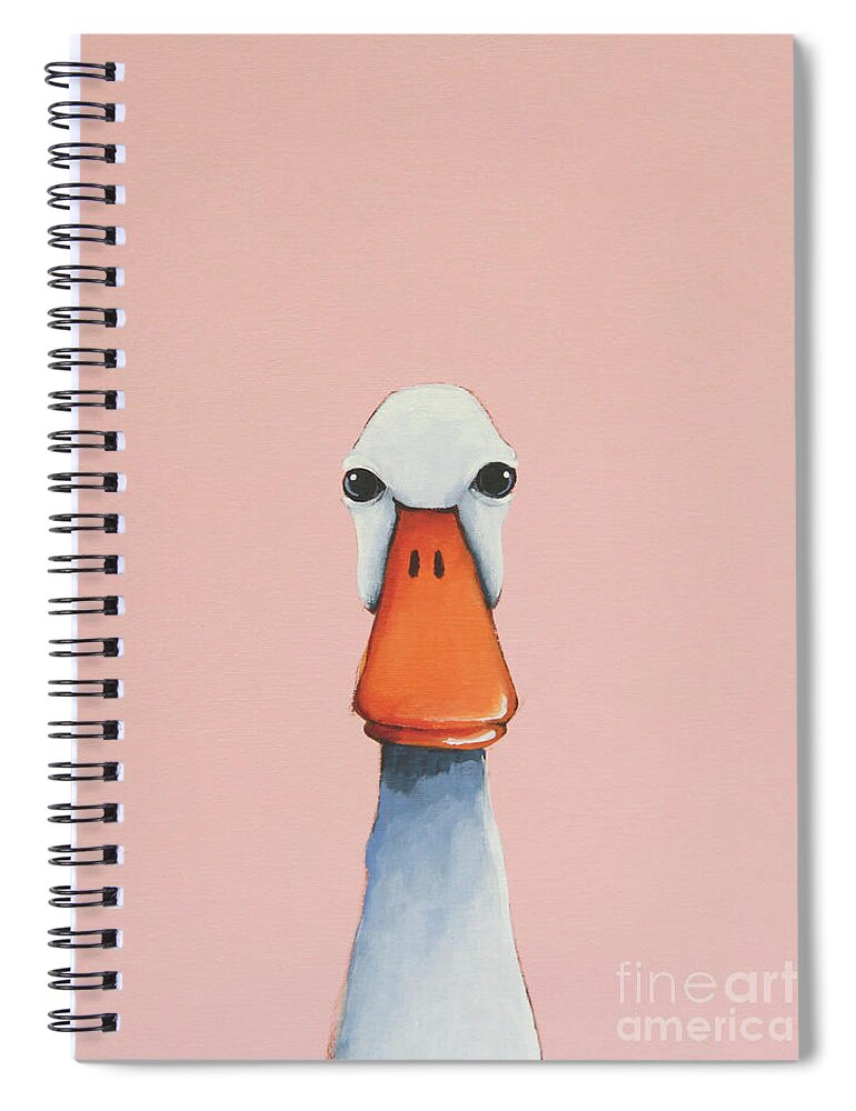 Duck Spiral Notebook featuring the painting Baby Duck by Lucia Stewart