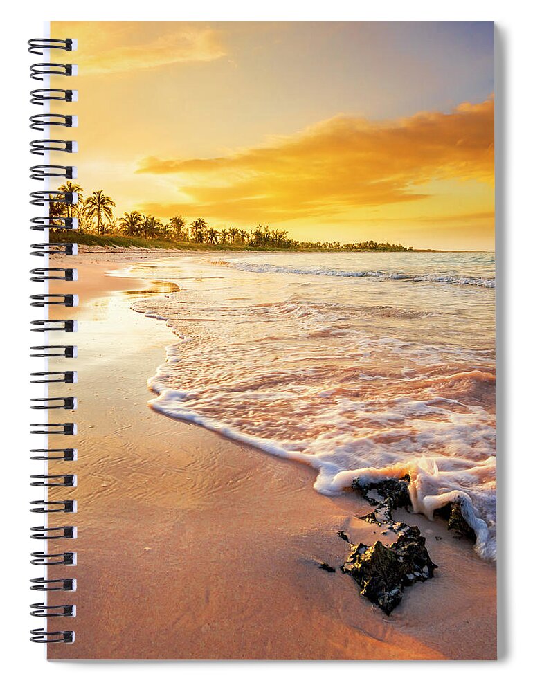 Estock Spiral Notebook featuring the digital art Bahamas, Eleuthera, Caribbean Sea, Atlantic Ocean, Caribbean, Beach At Governor's Harbor by Pietro Canali