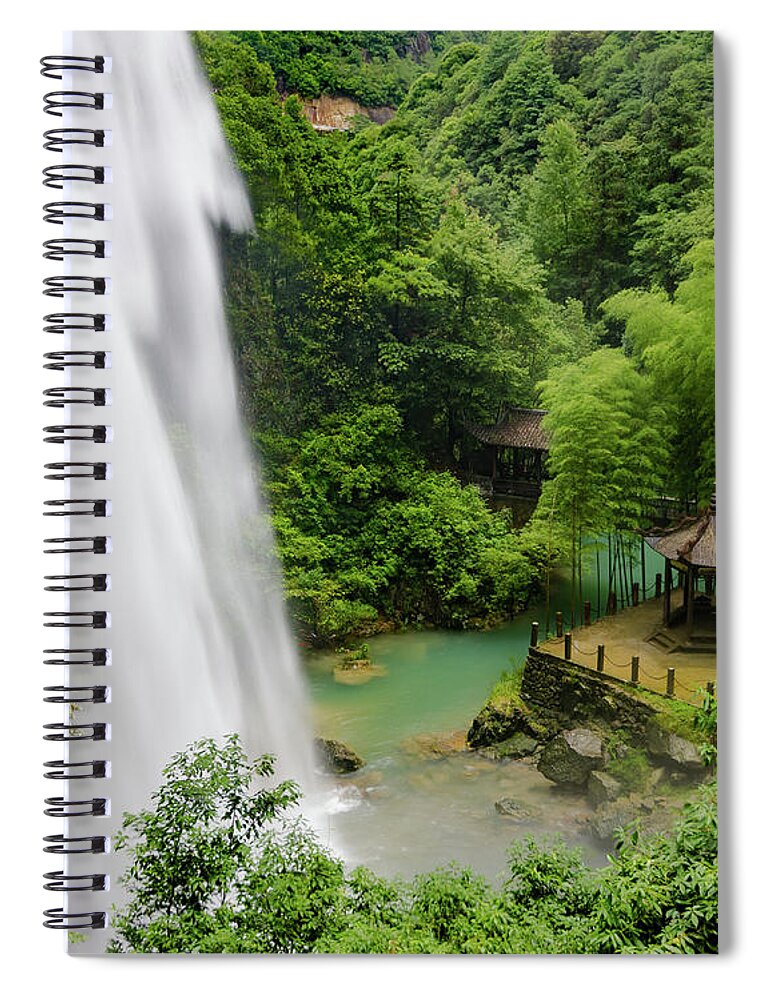 Waterfall Spiral Notebook featuring the photograph BaiYun Waterfall by William Dickman