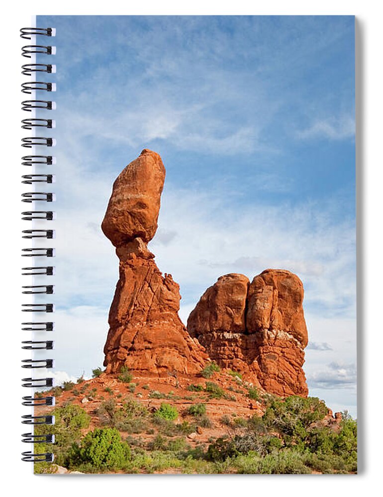 Arches National Park Spiral Notebook featuring the photograph Balanced and Ham Rocks by Jeff Goulden