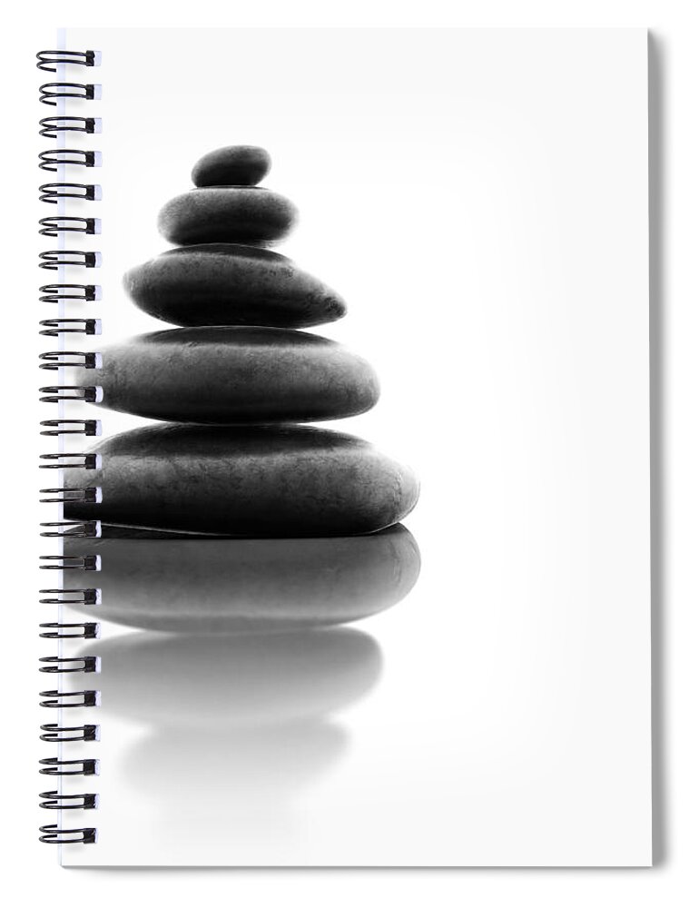 Art Spiral Notebook featuring the photograph Balanced Stone Pile by Fpm