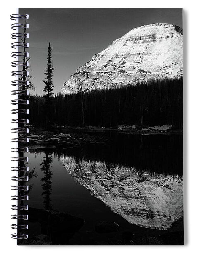 Utah Spiral Notebook featuring the photograph Bald Mountain Sunrise Black and White - Uinta Mountains, Utah by Brett Pelletier