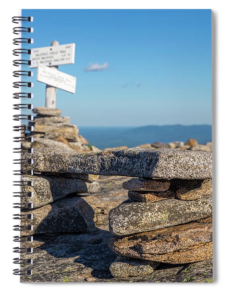 Baldface Spiral Notebook featuring the photograph Baldface Stone Bench by White Mountain Images