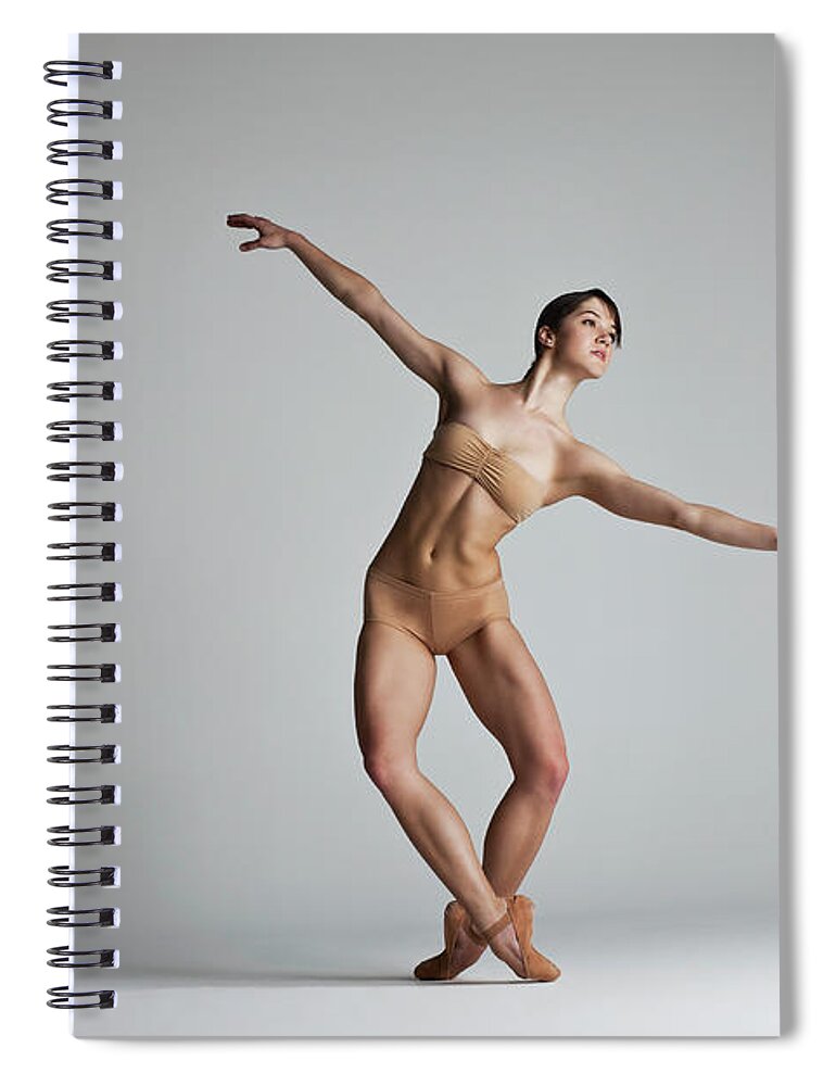 Ballet Dancer Spiral Notebook featuring the photograph Ballerina Balancing by Nisian Hughes