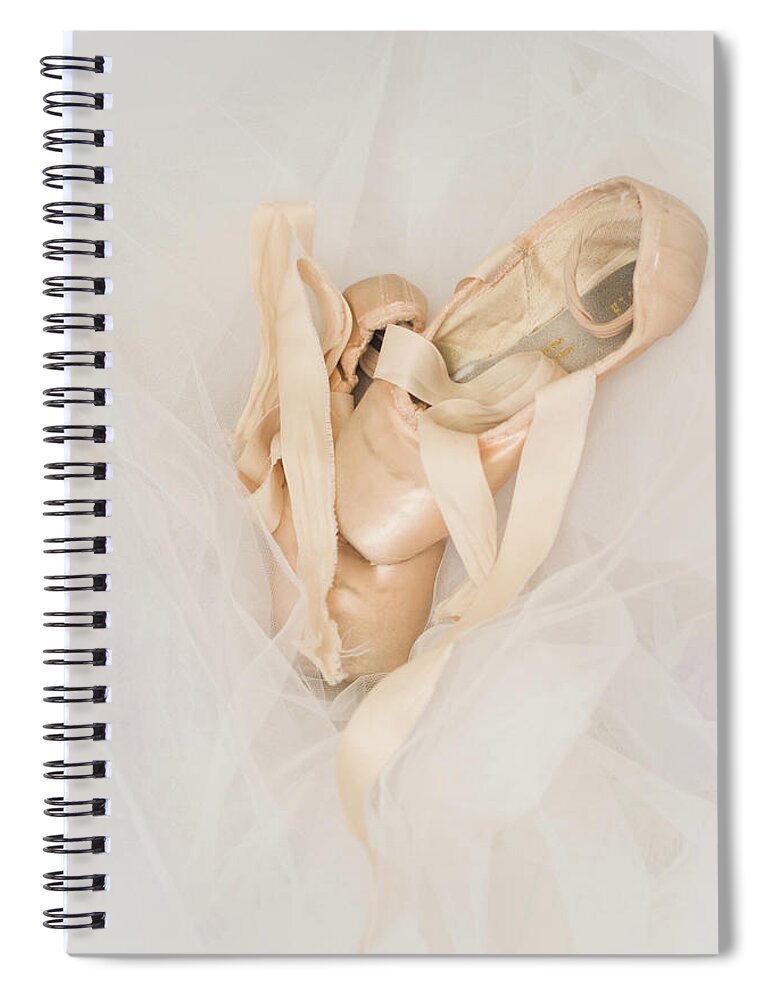 White Background Spiral Notebook featuring the photograph Ballet Shoes by Margherita Calati Photography