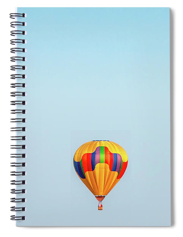 Hot Air Balloon Spiral Notebook featuring the photograph Balloon and Silo by Todd Klassy