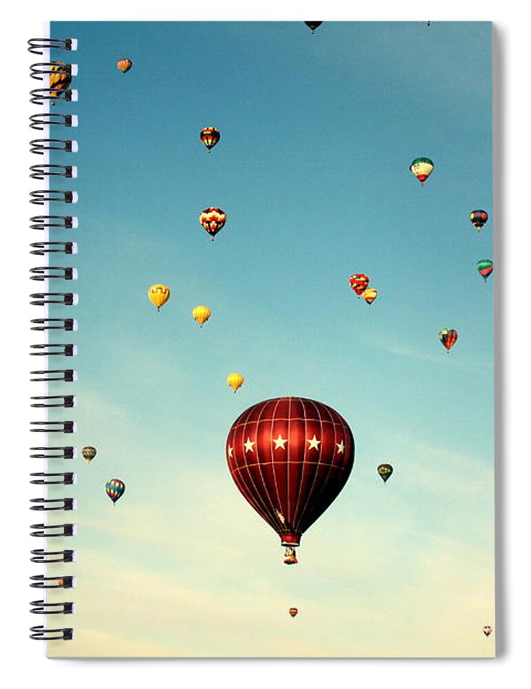 Celebration Spiral Notebook featuring the photograph Balloon Fiesta by Elizabeth O. Weller