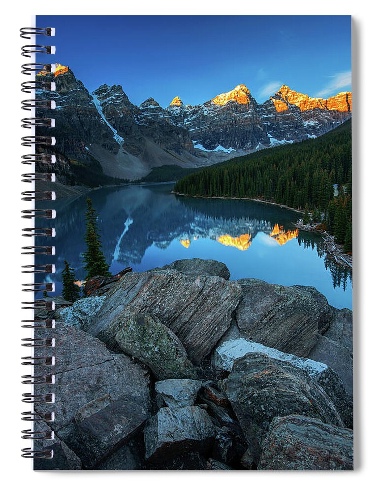 Tranquility Spiral Notebook featuring the photograph Banff Paradise by Piriya Photography
