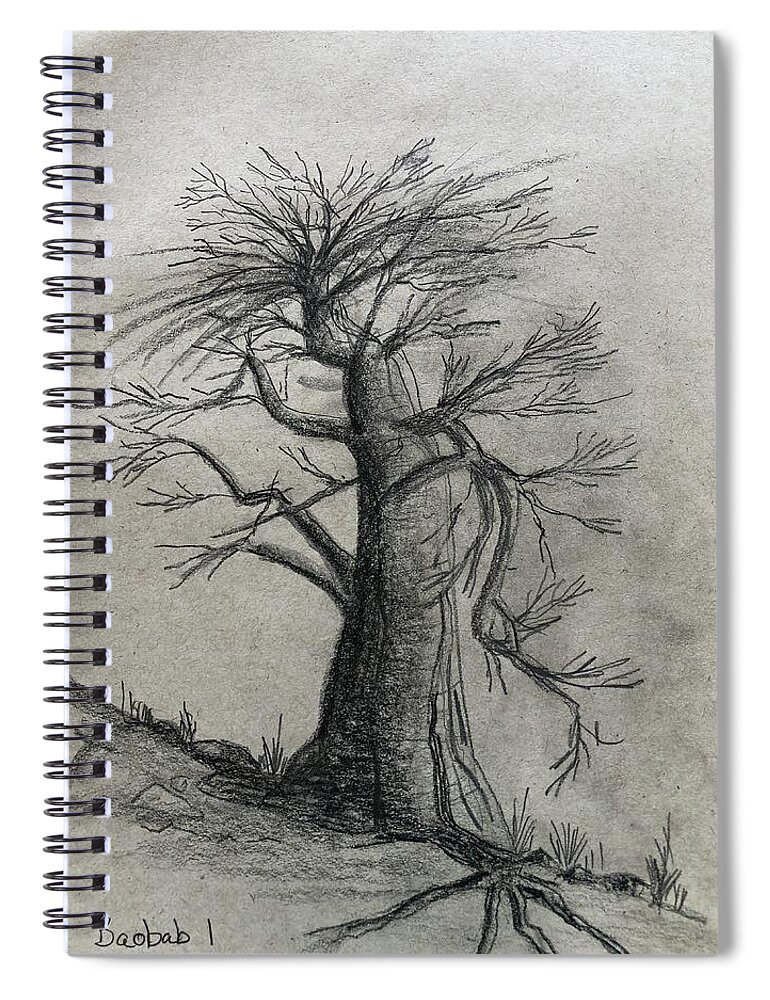  Spiral Notebook featuring the photograph Baobab Drawing by Ben Foster