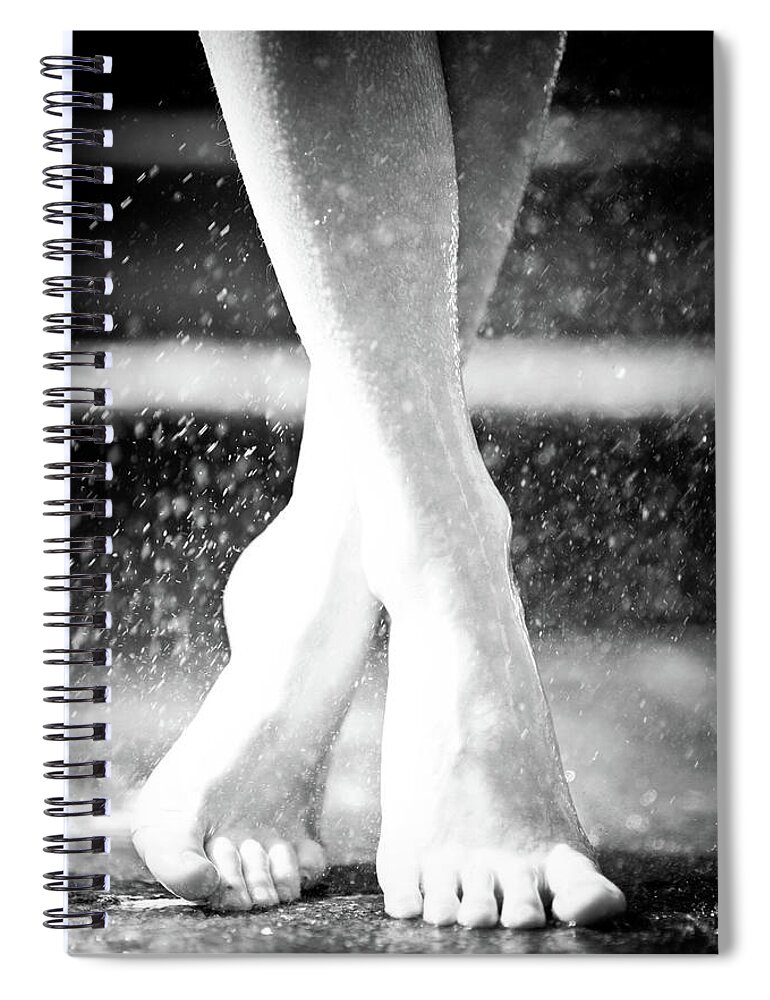 Ballet Dancer Spiral Notebook featuring the photograph Barefoot Dancer Practicing Ballet In by Olivia Bell Photography