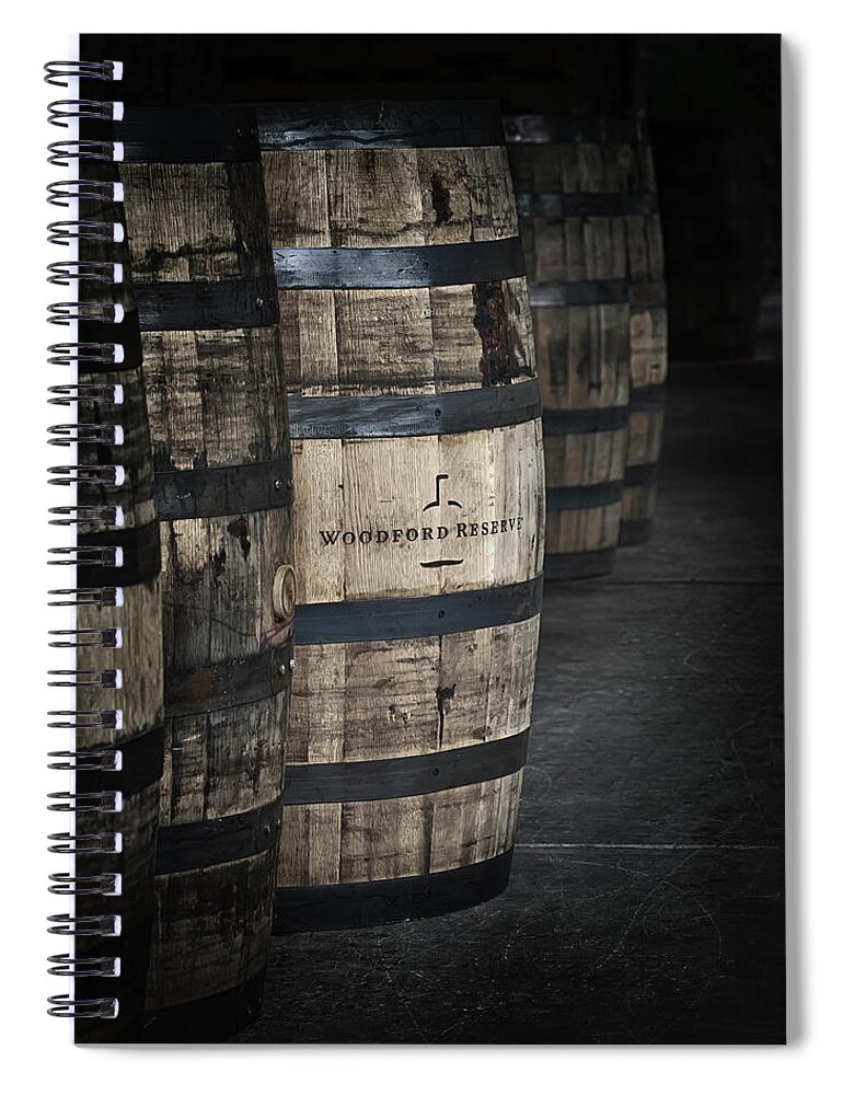Woodford Reserve Spiral Notebook featuring the photograph Barrels of Bourbon by Susan Rissi Tregoning