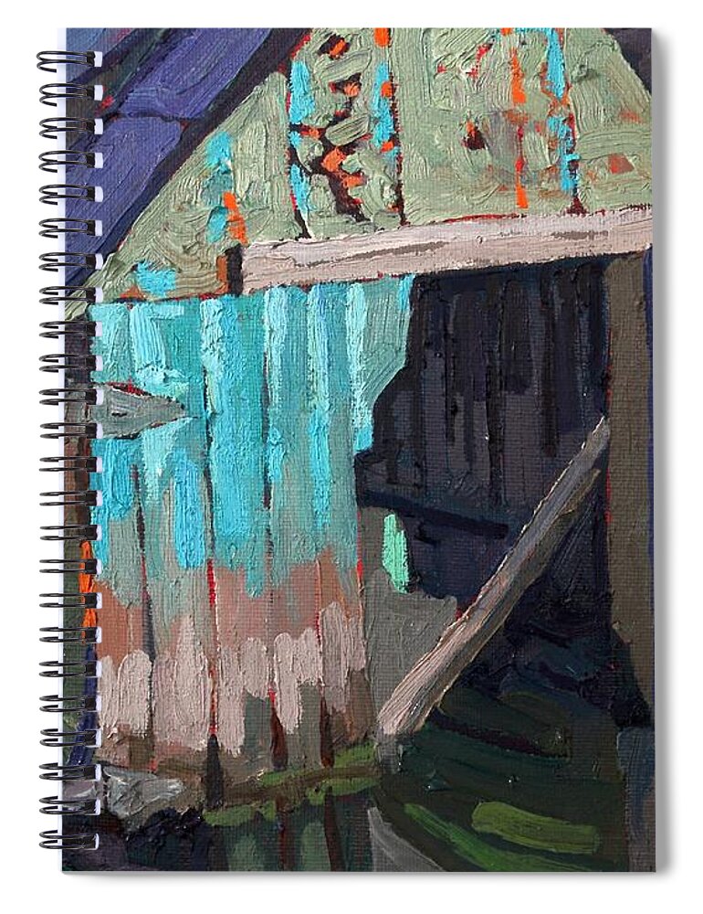 2281 Spiral Notebook featuring the painting Barriefield Sunken Boat House by Phil Chadwick