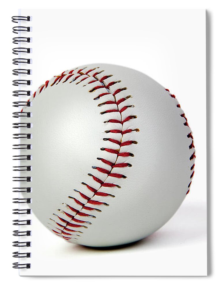 Shadow Spiral Notebook featuring the photograph Baseball by Lockiecurrie