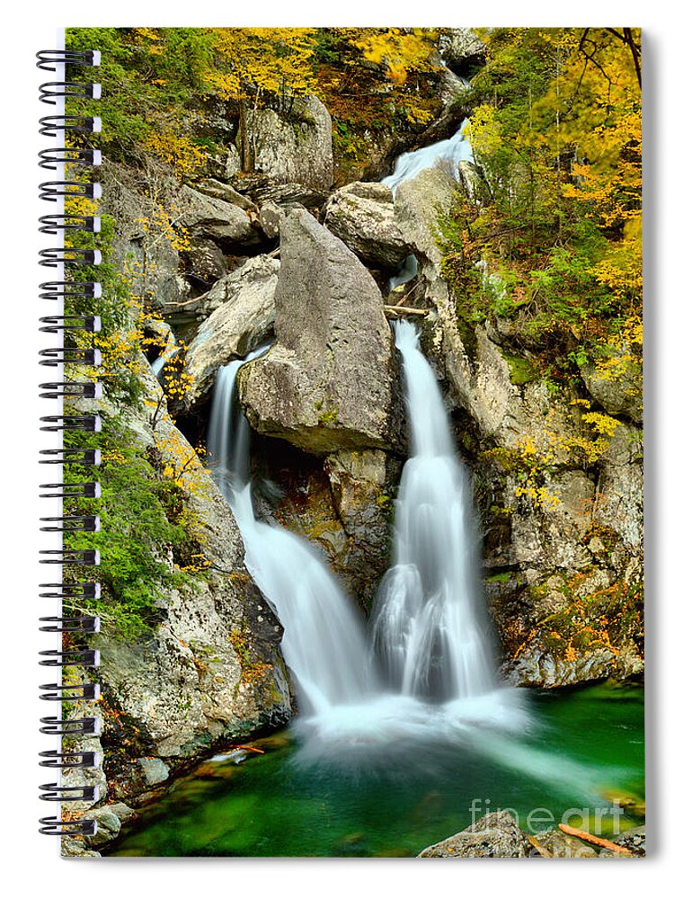 Bash Bish Falls Spiral Notebook featuring the photograph Bash Bish Falls Emerald Pool by Adam Jewell