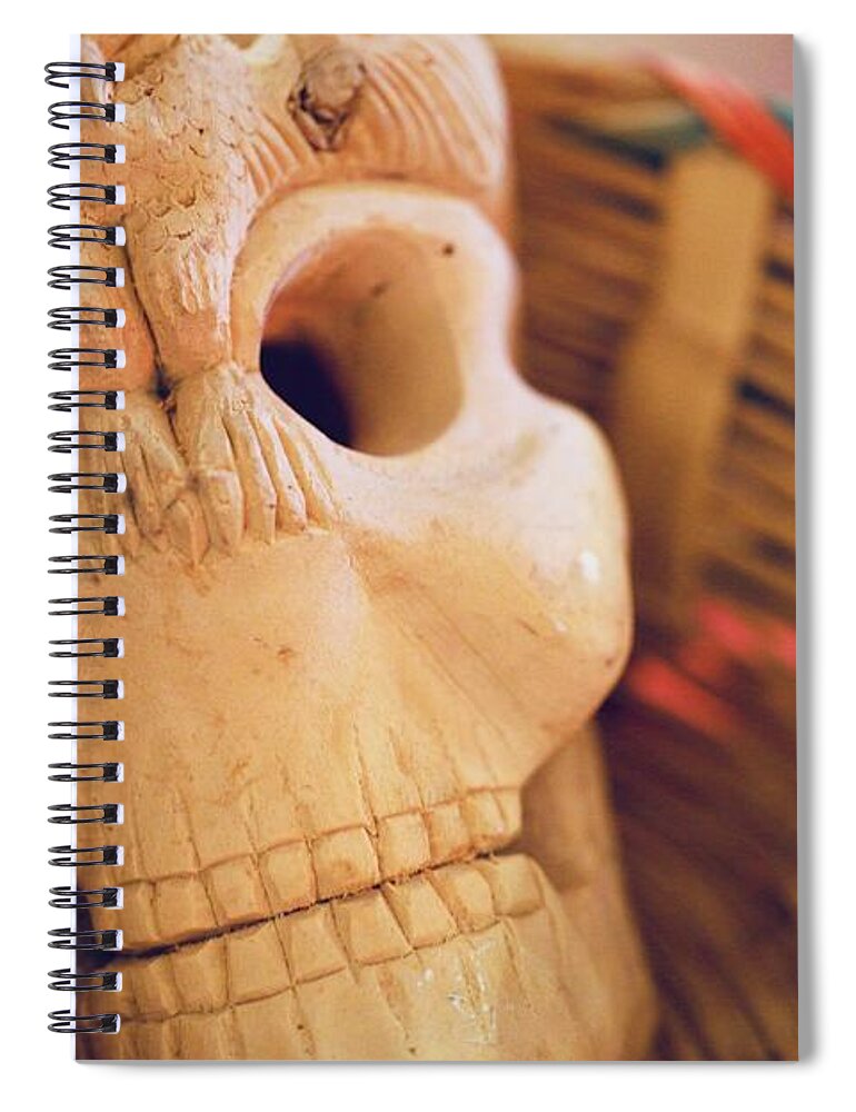 Halloween Spiral Notebook featuring the photograph Basket of Skul by Lora Lee Chapman