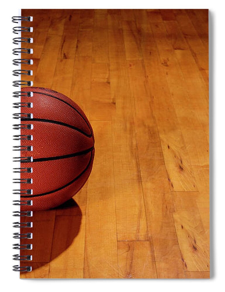 Teamwork Spiral Notebook featuring the photograph Basketball And Floor by Groveb