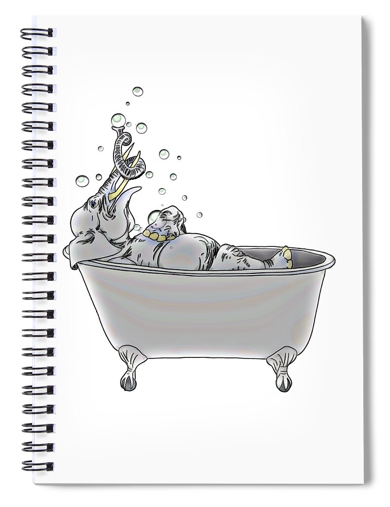 Bath Spiral Notebook featuring the digital art Bath Time by John Haldane