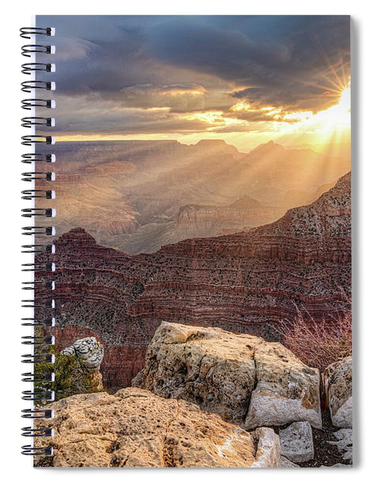Grand Canyon Spiral Notebook featuring the photograph Bathed in Light by Judi Kubes