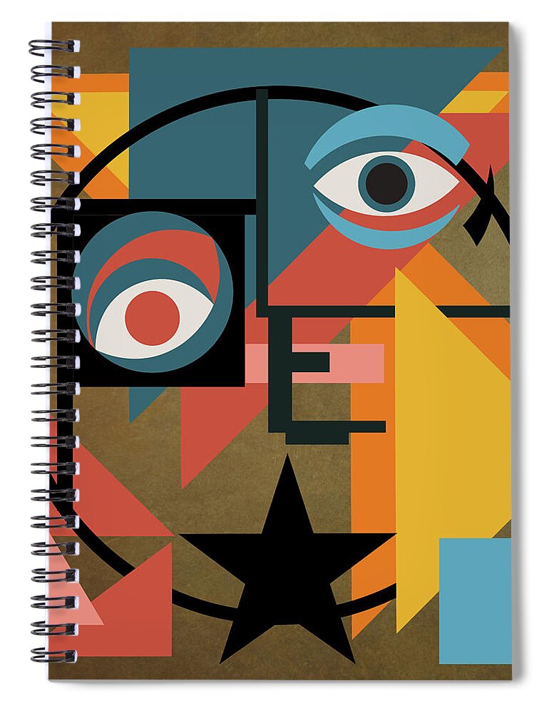 Bowie Spiral Notebook featuring the mixed media Bauhaus Pop by BFA Prints