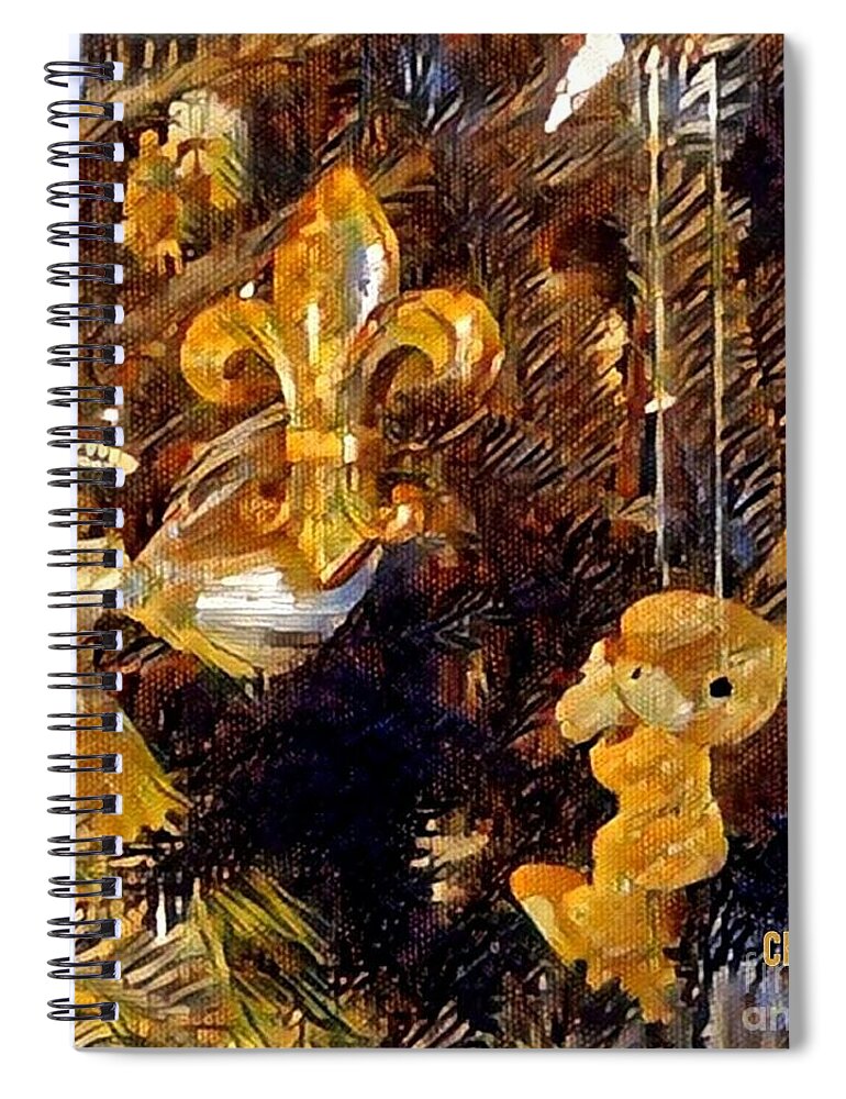 Christmas Card Spiral Notebook featuring the photograph Be as good as Gold by Jodie Marie Anne Richardson Traugott     aka jm-ART