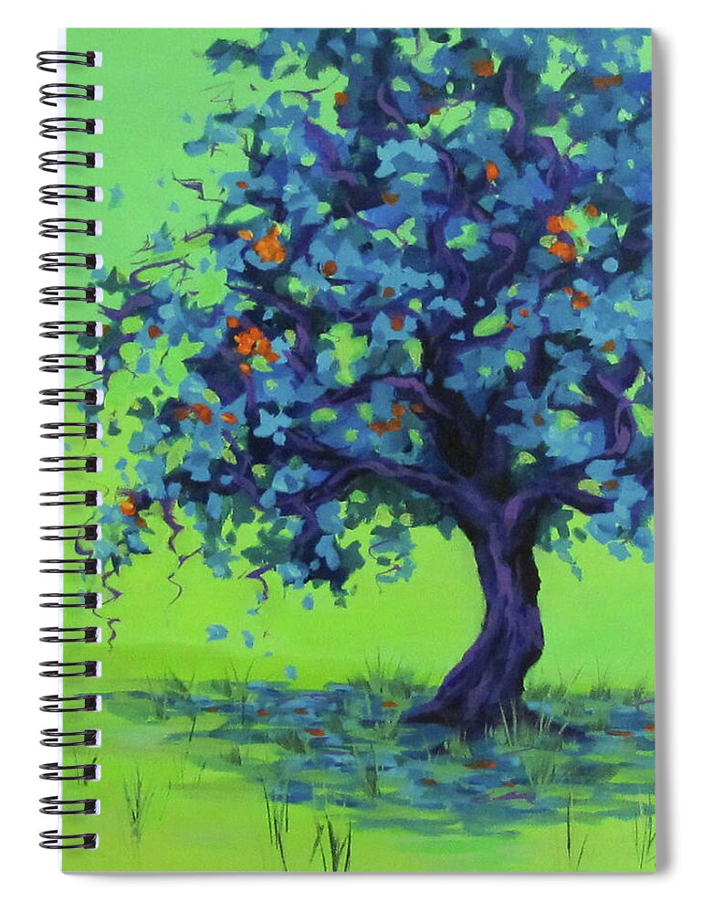 Tree Spiral Notebook featuring the painting Be Cool by Karen Ilari