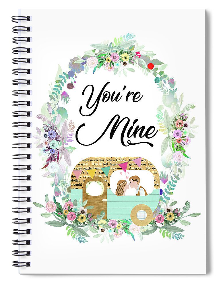 Collage Spiral Notebook featuring the mixed media Be In Love by Claudia Schoen